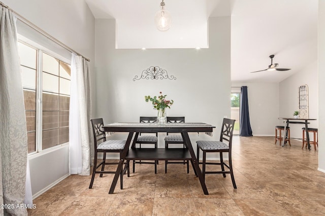 1381 W Gary Dr, Chandler, AZ 85224 - dining room with baseboards and a ceiling fan