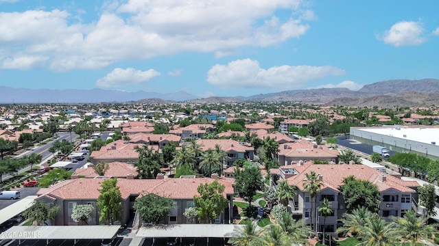 aerial perspective of suburban area with mountains