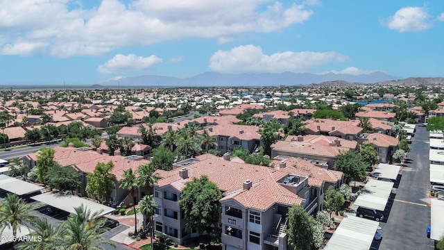 aerial perspective of suburban area featuring mountains