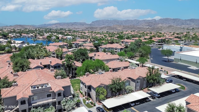 aerial perspective of suburban area featuring mountains