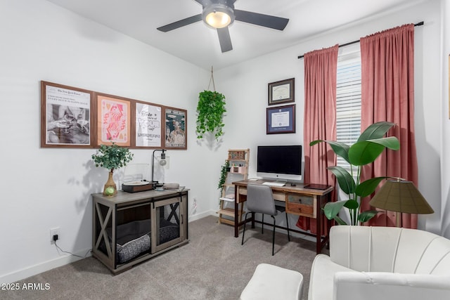 19414 W Highland Ave, Litchfield Park, AZ 85340 - office with a ceiling fan, baseboards, and carpet