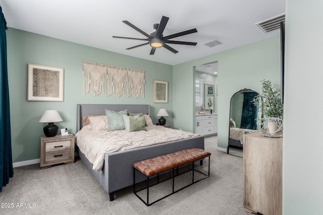 19414 W Highland Ave, Litchfield Park, AZ 85340 - bedroom with carpet floors, baseboards, ceiling fan, and visible vents
