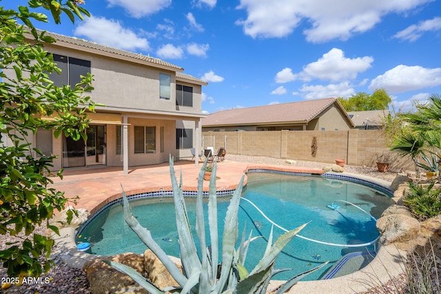 25825 N 65th Ave, Phoenix, AZ 85083 - view of swimming pool featuring a patio area, a fenced in pool, and a fenced backyard