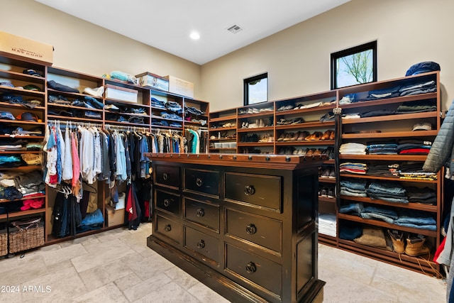 view of walk in closet