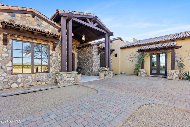 exterior space featuring french doors