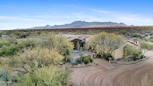 aerial view featuring a mountain view