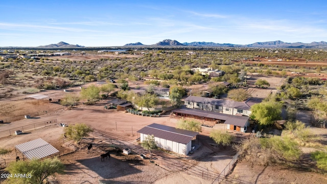 bird's eye view with a mountain view