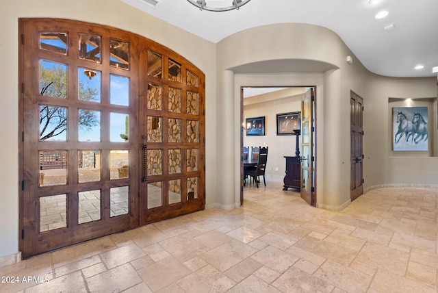 foyer entrance with french doors