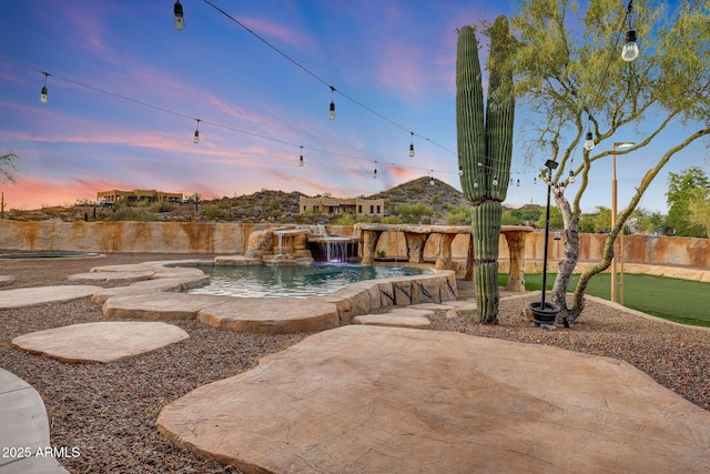 28758 N Ashbrook Ln, San Tan Valley, AZ 85144 - view of pool featuring a patio, an area to practice putting, and a fenced backyard