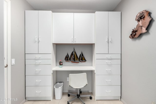 home office featuring light tile patterned floors