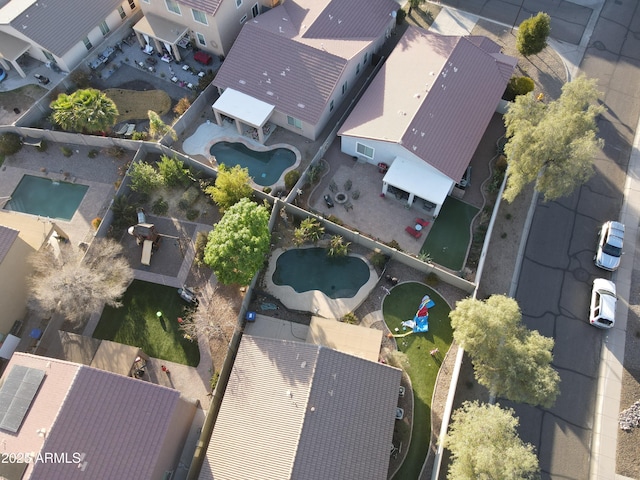 drone / aerial view featuring a residential view