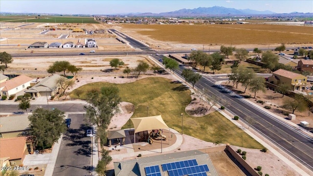 aerial view featuring a residential view and a mountain view