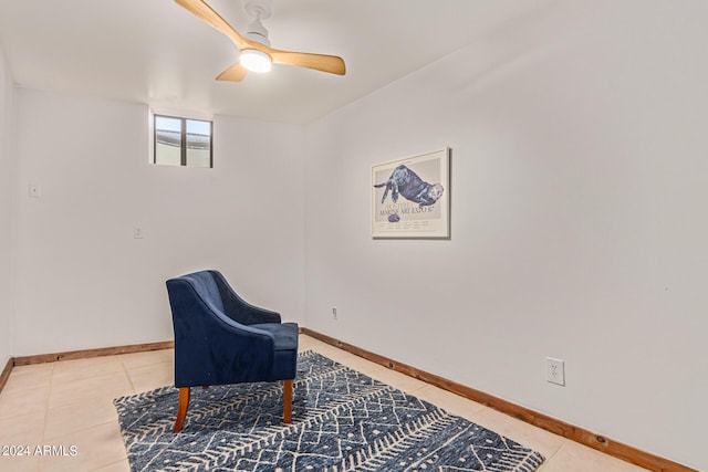 1060 S Kellis Rd, Wickenburg, AZ 85390 - sitting room featuring light tile patterned floors and a ceiling fan