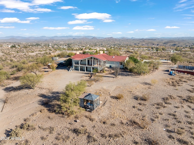 drone / aerial view with a mountain view