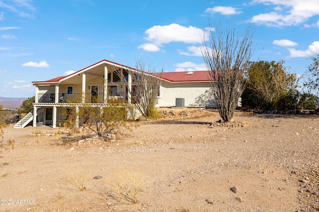 view of front of home with central AC