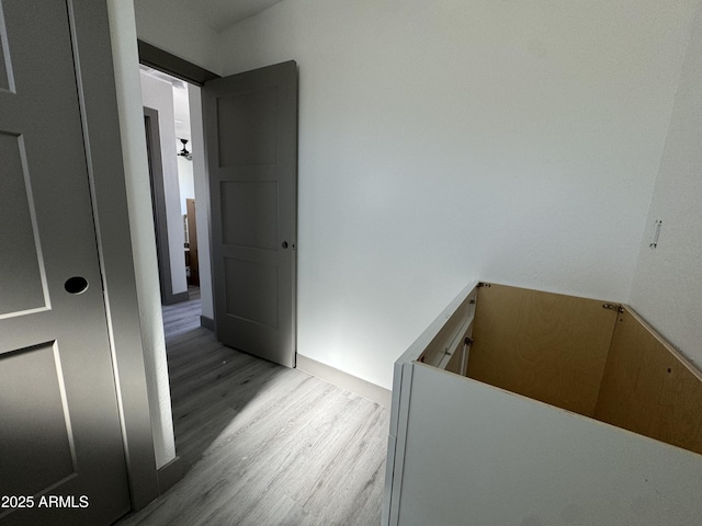 hallway featuring wood-type flooring