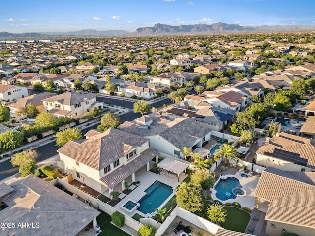 10331 E Starion Ave, Mesa, AZ 85212 - aerial perspective of suburban area featuring mountains and a pool area