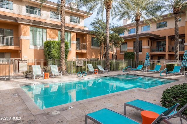 view of pool with a patio