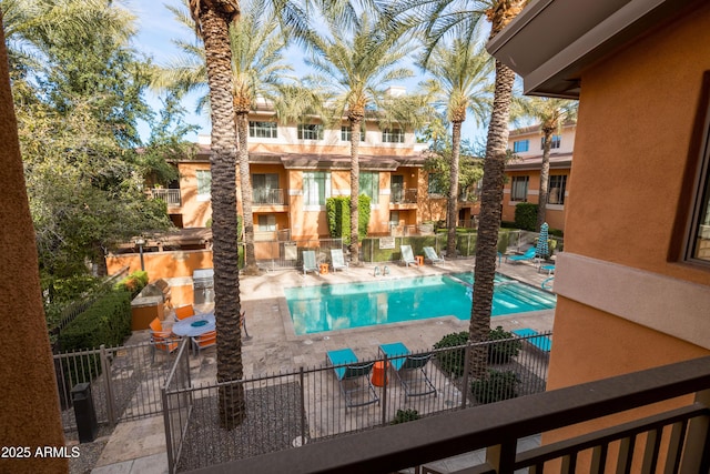 view of pool with a patio area