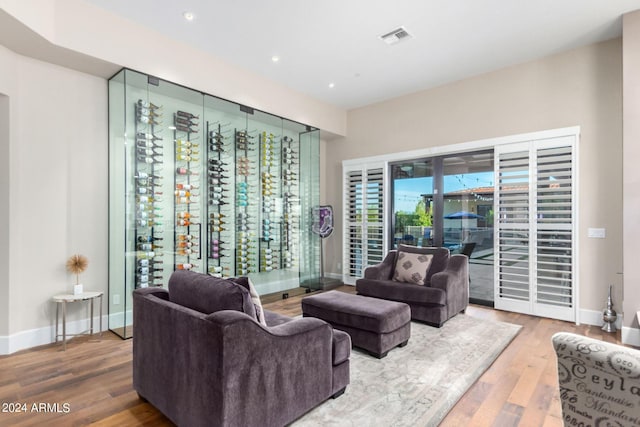 living room featuring hardwood / wood-style flooring