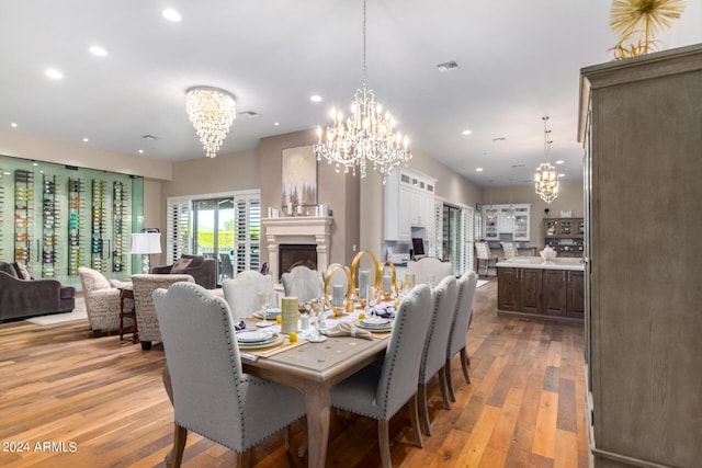 dining area featuring light hardwood / wood-style floors