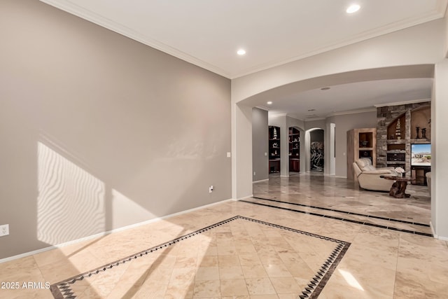 interior space featuring crown molding