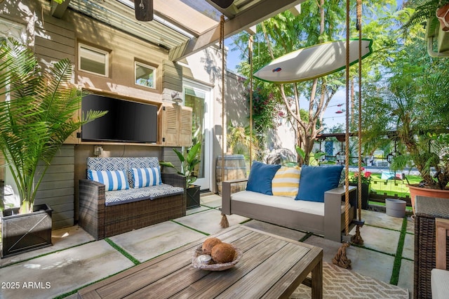 view of patio / terrace featuring an outdoor living space