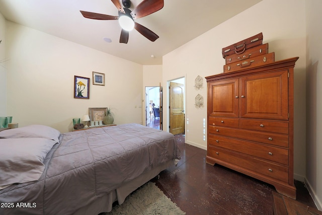 bedroom featuring ceiling fan