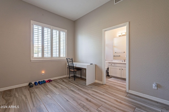 1912 E Gemini Pl, Chandler, AZ 85249 - office space with light wood finished floors, a sink, and baseboards