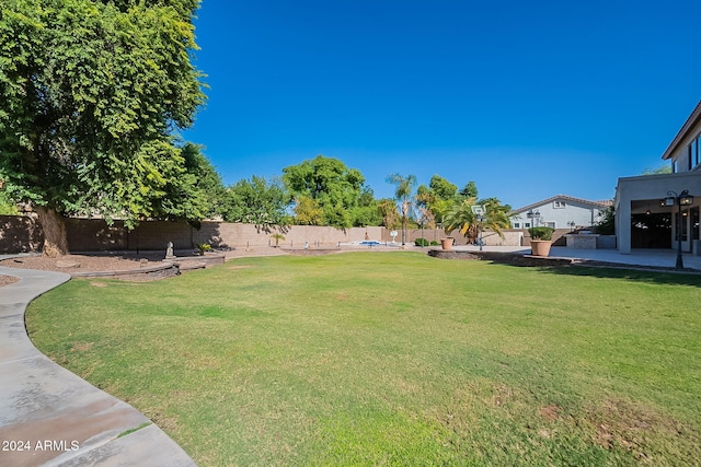 view of yard with a patio area