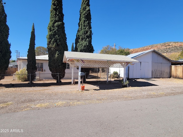 view of front of property with fence