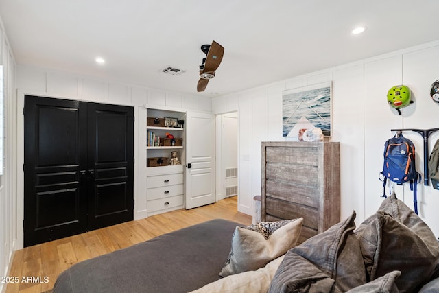 living room featuring light wood-type flooring