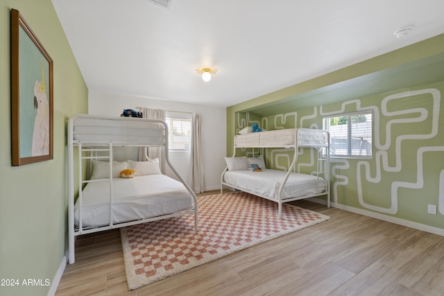 bedroom featuring light hardwood / wood-style flooring