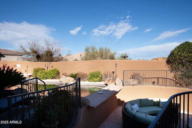 view of patio with a fenced backyard