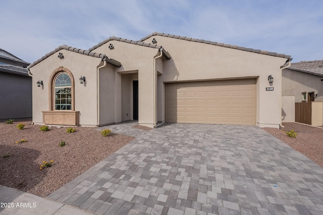 view of front of house with a garage