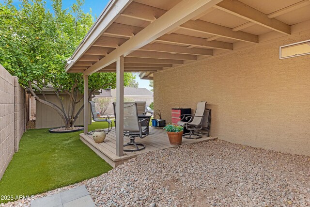 view of patio with a fenced backyard