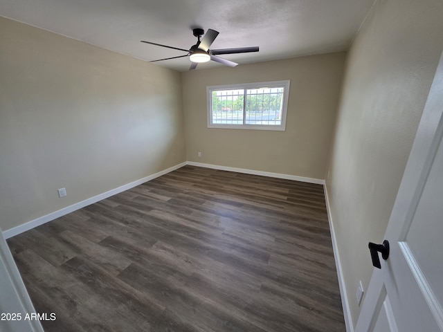 3849 W Mauna Loa Ln, Phoenix, AZ 85053 - empty room with ceiling fan, baseboards, and dark wood finished floors