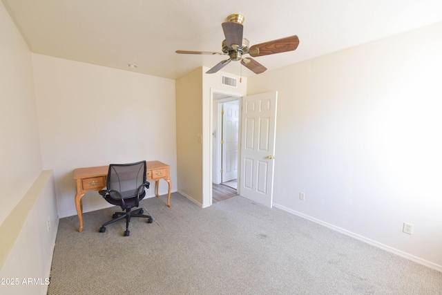 1219 E Avenida Isabela, Casa Grande, AZ 85122 - unfurnished office featuring carpet, a ceiling fan, and baseboards