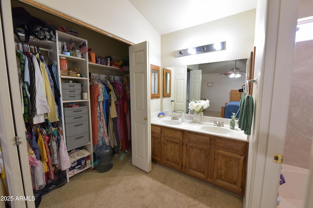 1219 E Avenida Isabela, Casa Grande, AZ 85122 - full bathroom with ceiling fan and double vanity