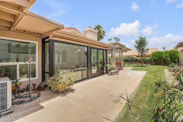 view of patio featuring central air condition unit