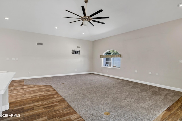 5345 E Mclellan Rd Unit 123, Mesa, AZ 85205 - unfurnished room featuring wood finished floors, ceiling fan, recessed lighting, and baseboards