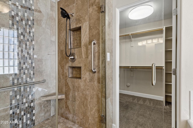 5345 E Mclellan Rd Unit 123, Mesa, AZ 85205 - bathroom with a shower stall and a spacious closet