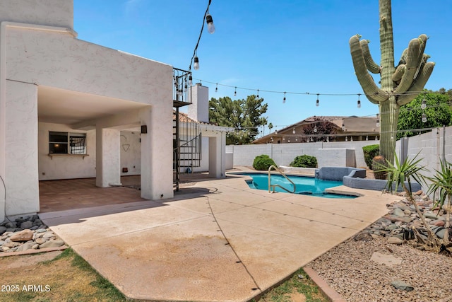 5345 E Mclellan Rd Unit 123, Mesa, AZ 85205 - view of pool with a patio, a fenced backyard, and stairs