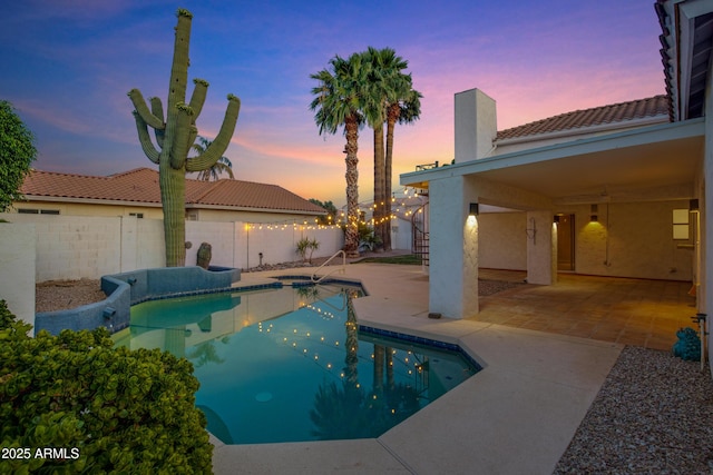5345 E Mclellan Rd Unit 123, Mesa, AZ 85205 - view of swimming pool featuring a patio area and a fenced backyard