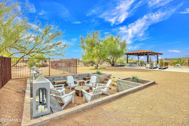 exterior space featuring a gazebo