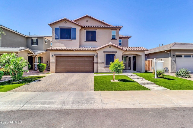 550 E Zion Pl, Chandler, AZ 85249 - mediterranean / spanish-style house featuring a tiled roof, stucco siding, and a garage