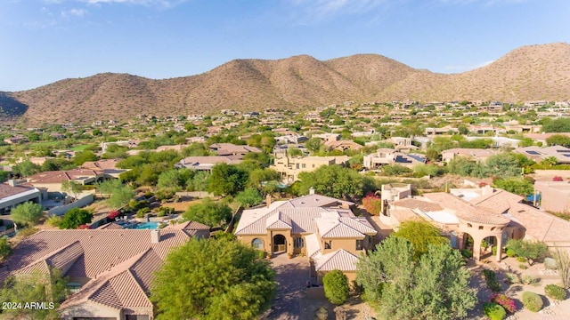 aerial view with a mountain view