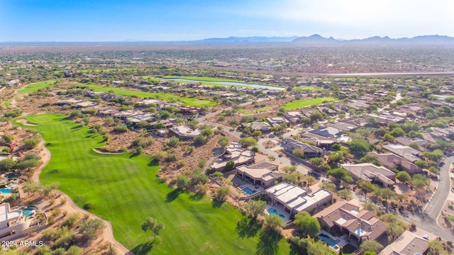 bird's eye view with a mountain view