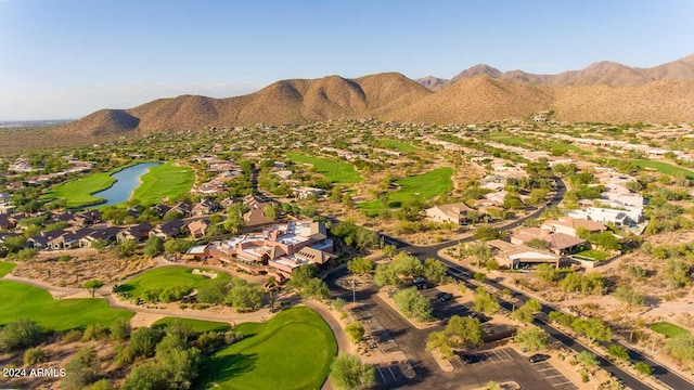 bird's eye view with a mountain view