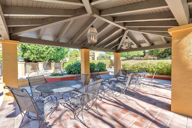 view of patio / terrace featuring a gazebo